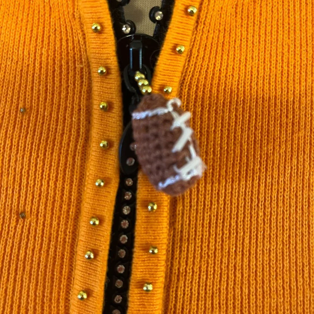 Berek Vintage Medium Football Sweater Clemson Auburn Cardigan Tennessee Orange - Picture 5 of 7